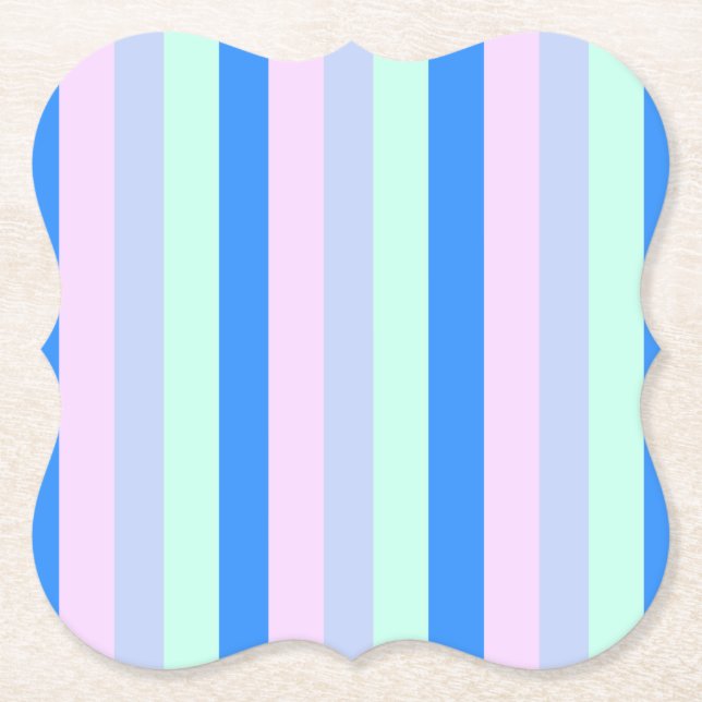 Dessous-de-verre En Papier Bleu, Lavande, Rose et Monnaie Pastel Grandes vert (Devant)