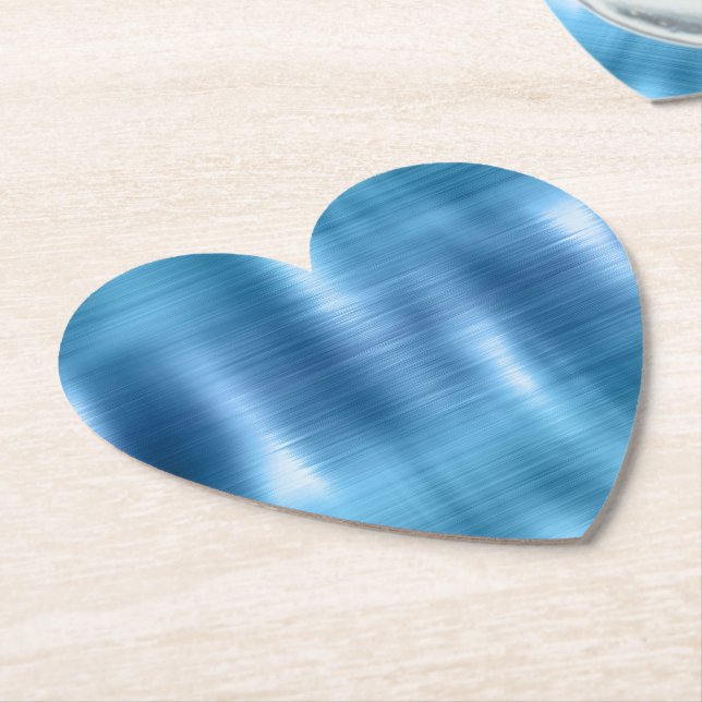 Dessous-de-verre En Papier Bleu métallique Aqua (Incliné)