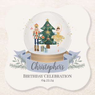 Dessous-de-verre En Papier Bleu Noisette Noël fête d'anniversaire