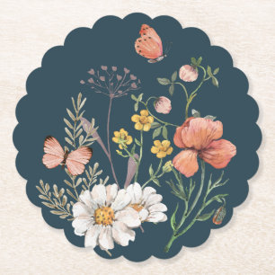 Dessous-de-verre En Papier Boho Fleur sauvage botanique