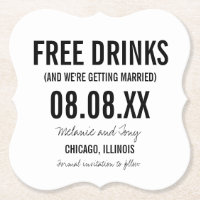 Boissons gratuites amusantes Mariage Sauvez les da