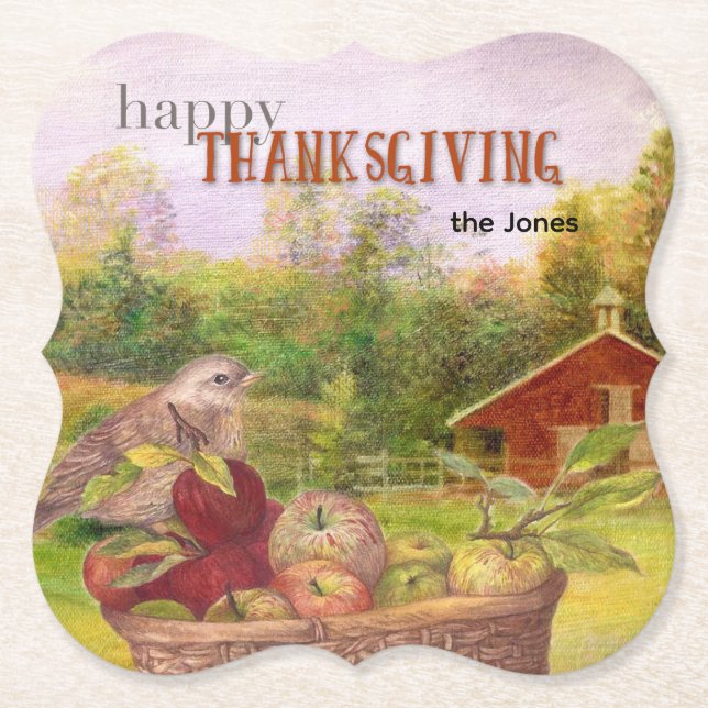 Dessous-de-verre En Papier Bon thanksgiving Apple Harvest (Devant)