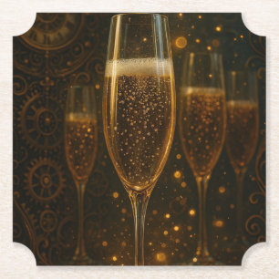 Dessous-de-verre En Papier Bonne année glamour Steampunk Champagne 