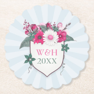 Dessous-de-verre En Papier Bouclier monogramme floral