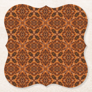 Dessous-de-verre En Papier Brown Kaleidoscope Mandala Motif