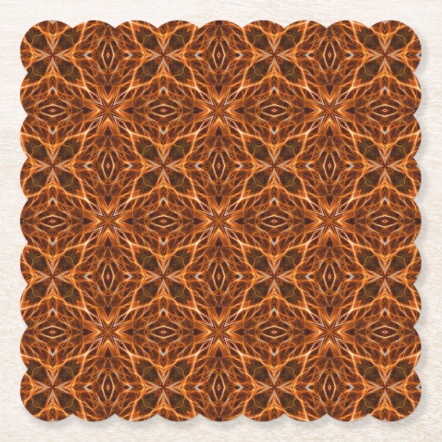 Dessous-de-verre En Papier Brown Kaleidoscope Mandala Motif-23100 (Devant)