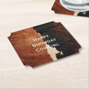Dessous-de-verre En Papier Brown Noir Noir Faux Cowhide