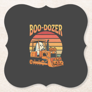 Dessous-de-verre En Papier Bulldozer fantôme de Halloween Boo-Dozer Citrouill