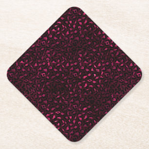 Dessous-de-verre En Papier Burgundy et Gold Leopard Series Design 3