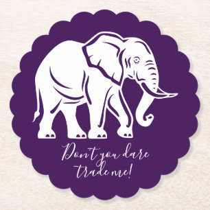 Dessous-de-verre En Papier Cadeau Farce Éléphant Blanc
