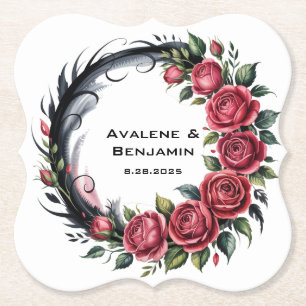 Dessous-de-verre En Papier Cadre de mariage rose gothique