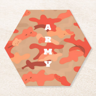 Dessous-de-verre En Papier Camo de bois orange