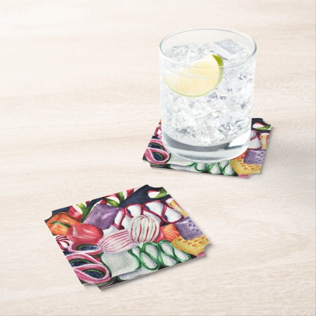 Dessous-de-verre En Papier Canettes de Noël (En situation)