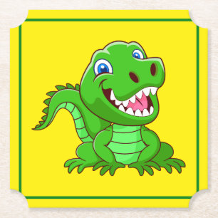 Dessous-de-verre En Papier Caricature crocodile souriante