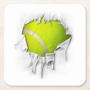 Dessous de verre en papier Carré de tennis déchiré
