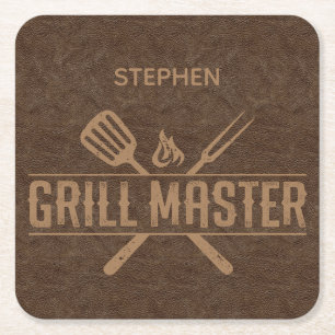 Dessous de verre en papier Carré Grill Master Faux