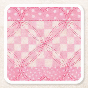 Dessous de verre en papier Carré PINK HEART QUILT