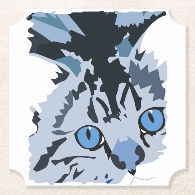 Dessous-de-verre En Papier Cat (Devant)