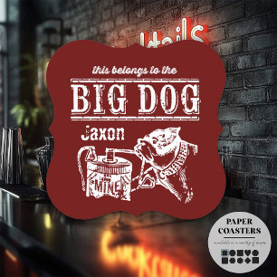Dessous-de-verre En Papier Cela appartient au Big Dog personnalisé