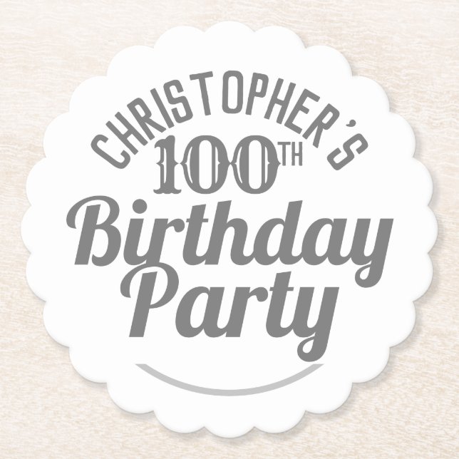 Dessous-de-verre En Papier Célébration de 100 ans. Fête du 100e anniversaire (Devant)