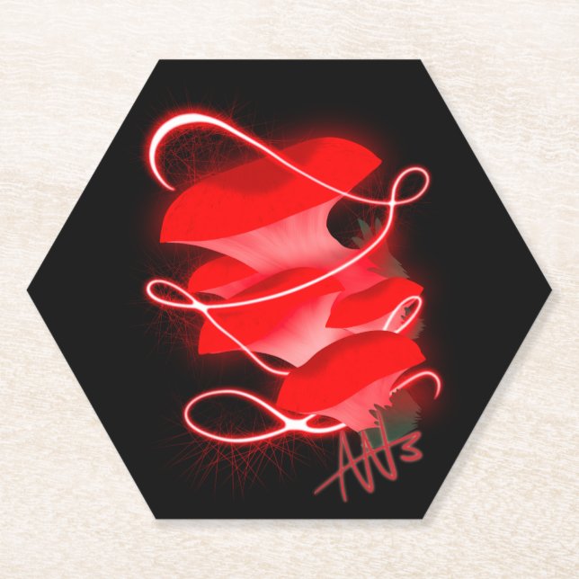 Dessous-de-verre En Papier Champignons rouges brillants d'huître enchantés (Devant)