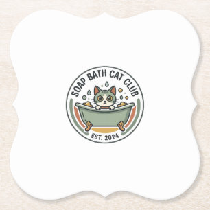 Dessous-de-verre En Papier Chat de bain savon POD Art Vector - Club Chat de B