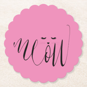 Dessous-de-verre En Papier Chat de viande rose