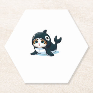 Dessous-de-verre En Papier Chat en costume Orca