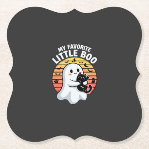 Dessous-de-verre En Papier Chat Little Boo fantôme d'Halloween