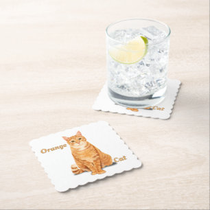 Dessous-de-verre En Papier Chat roux au gingembre personnalisé