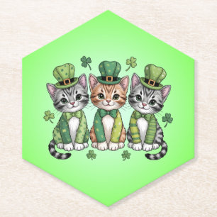 Dessous-de-verre En Papier Chatons chanceux de la Saint-Patrick-47474