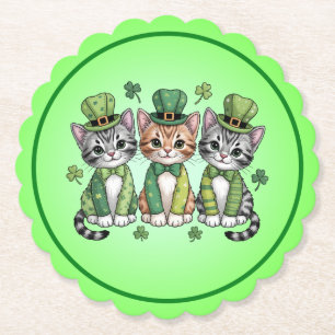 Dessous-de-verre En Papier Chatons chanceux de la Saint-Patrick-47474