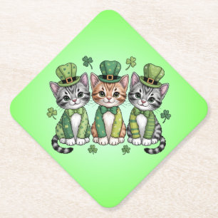 Dessous-de-verre En Papier Chatons chanceux de la Saint-Patrick-47474