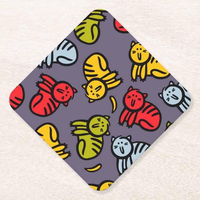 Dessous-de-verre En Papier Chats plus bananes (Devant)