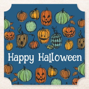 Dessous-de-verre En Papier Chefs de citrouille d'Halloween