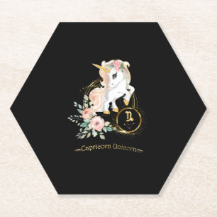 Dessous-de-verre En Papier Chemise Capricorne Signe du zodiaque Licorne Astro
