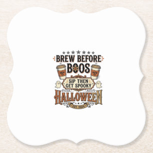 Dessous-de-verre En Papier Chemise de café Halloween Brasser avant les fantôm