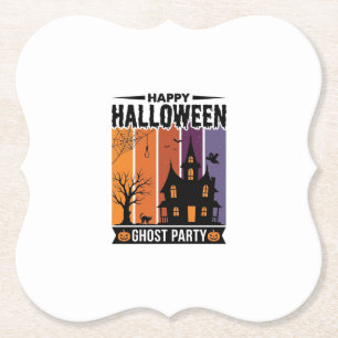 Dessous-de-verre En Papier Chemise de maison hantée de fête de fantôme de Hal