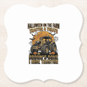 Dessous-de-verre En Papier Chemise de tracteur Halloween Drôle de sorcière de
