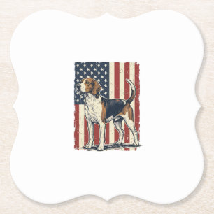 Dessous-de-verre En Papier Chemise vectorielle vintage Hound Dog drapeau patr