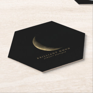 Dessous-de-verre En Papier Chic Gold Mystique Phase de Lune Noir