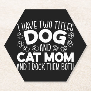 Dessous-de-verre En Papier Chien Et Chat Maman Fête Mère Meilleure Maman Jama