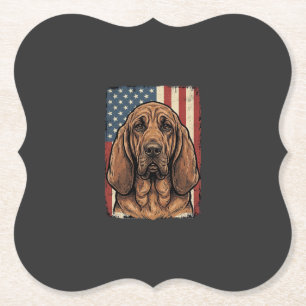 Dessous-de-verre En Papier Chien Limier Patriotique Drapeau Américain Art_1