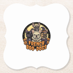 Dessous-de-verre En Papier Chiens de bouh français Halloween Bouledogue franç