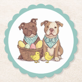 Dessous-de-verre En Papier Chiens taureaux de Pâques