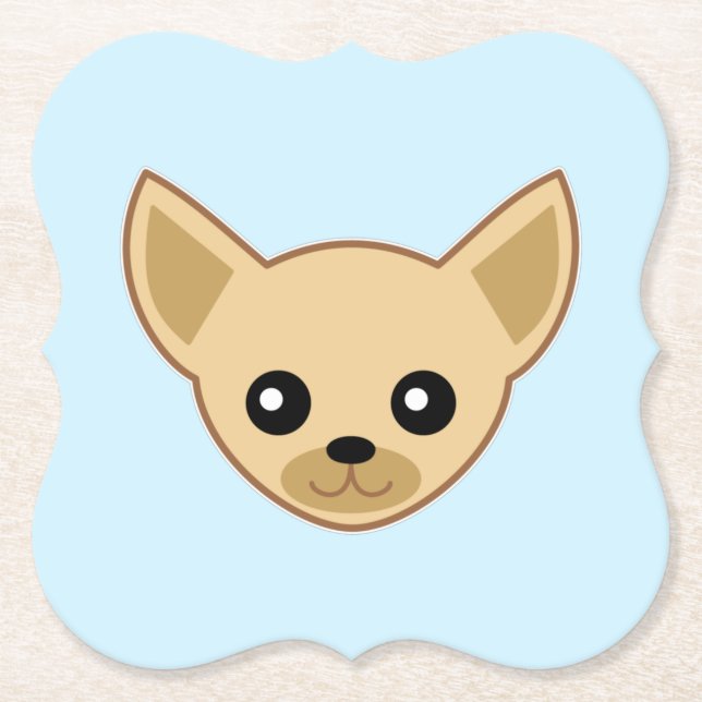 Dessous-de-verre En Papier Chihuahua Face (Devant)