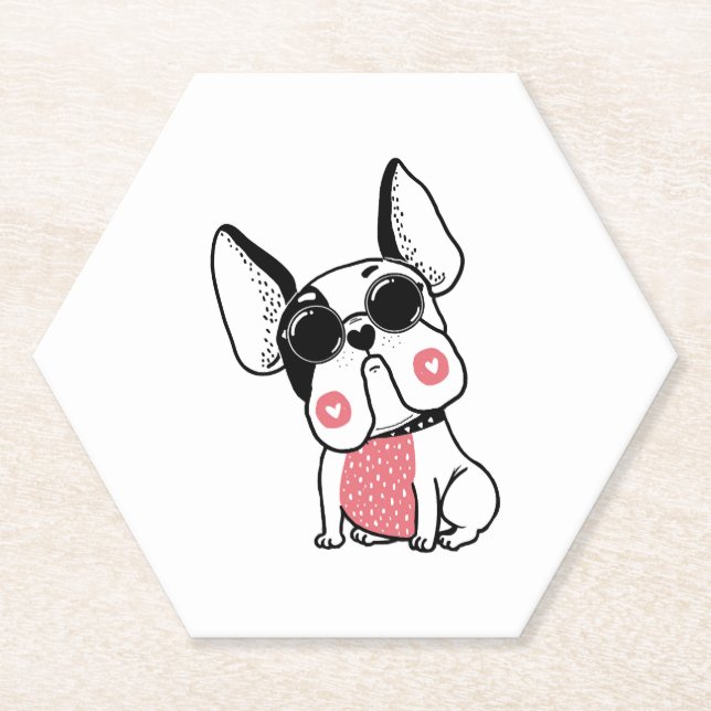 Dessous-de-verre En Papier chiot mignon (Devant)