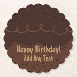 Dessous-de-verre En Papier Chocolat Anniversaire Gel Frosting