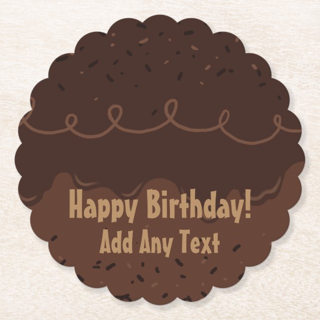 Dessous-de-verre En Papier Chocolat Anniversaire Gel Frosting (Devant)