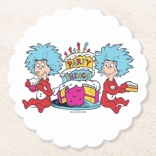 Dessous-de-verre En Papier Chose Un Chose Deux Choses de Fête (Devant)